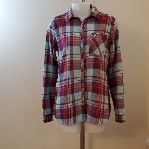 Ladies Columbia 100% Cotton Flannel Plaid Shirt Med 36-38 - Picture 8 of 11